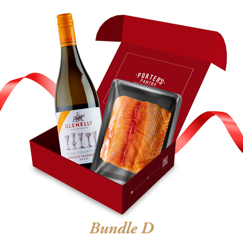Bundle D: New Zealand Frozen Salmon and Glenelly Unoaked Chardonnay 2019 (MNL)